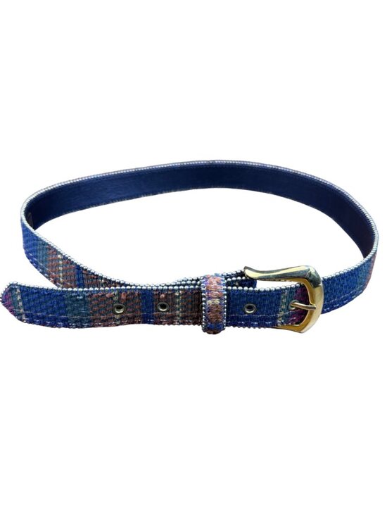 Paul Harris Womens Multicolor Fabric & Leather Belt Plaid Design Sz M main image 4